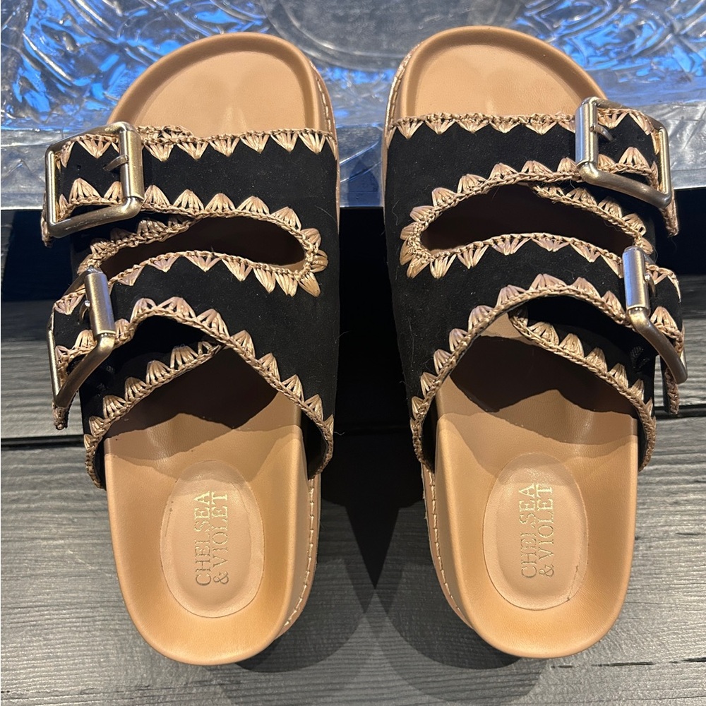 Chelsea & Violet Black and Brown Women's Sandals